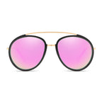 FARMINDALE | Polarized Circle Round Brow-Bar Fashion Sunglasses