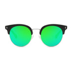 BILOXI | Women Half Frame Round Cat Eye Polarized Sunglasses
