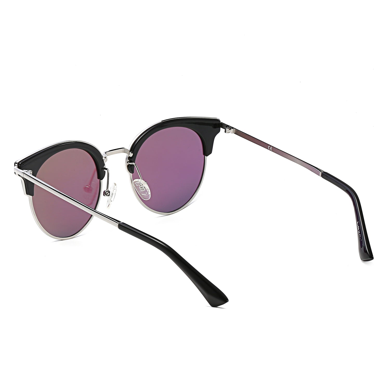 BILOXI | Women Half Frame Round Cat Eye Polarized Sunglasses