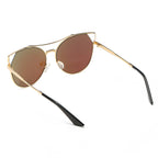 ASPEN | Womens Trendy Mirrored Lens Cat Eye Sunglasses