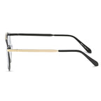 FRISCO | Modern Horn Rimmed Metal Frame Round Sunglasses