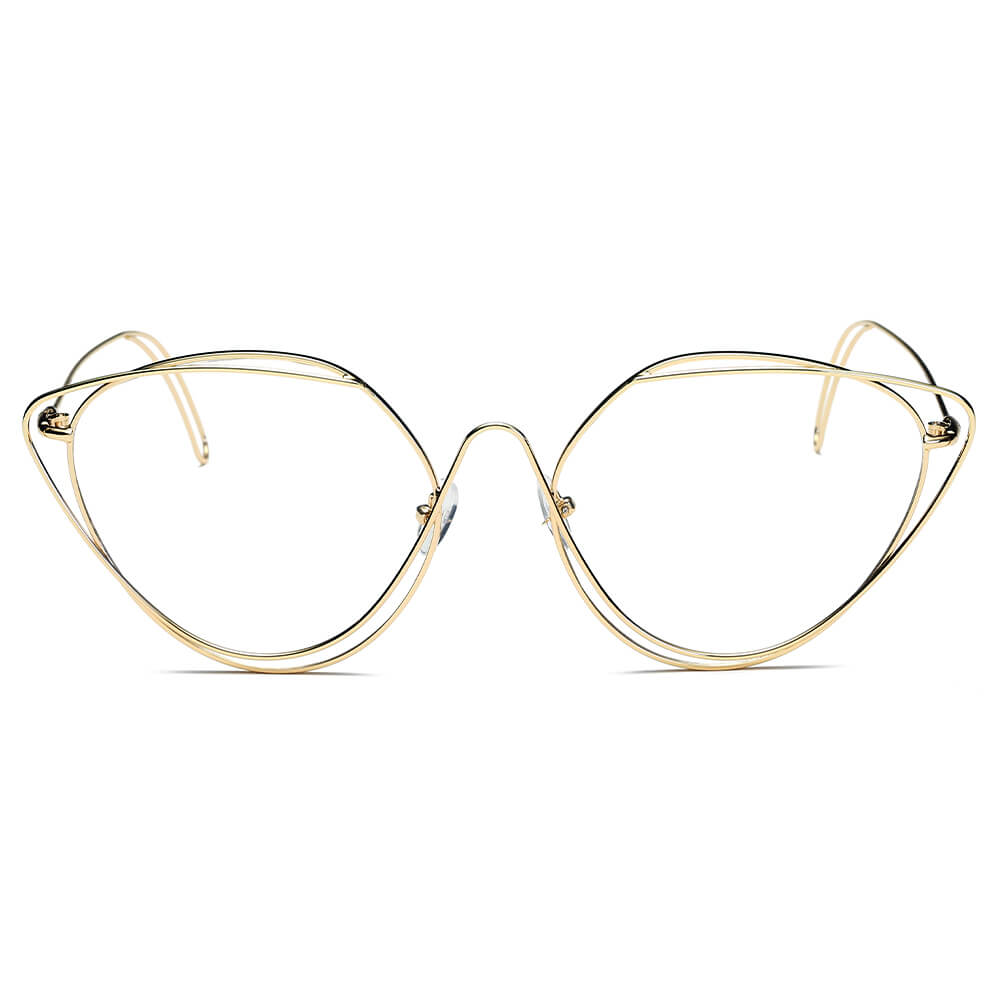 LISLE | Women Fashion Round Wire Art Cat Eye Sunglasses