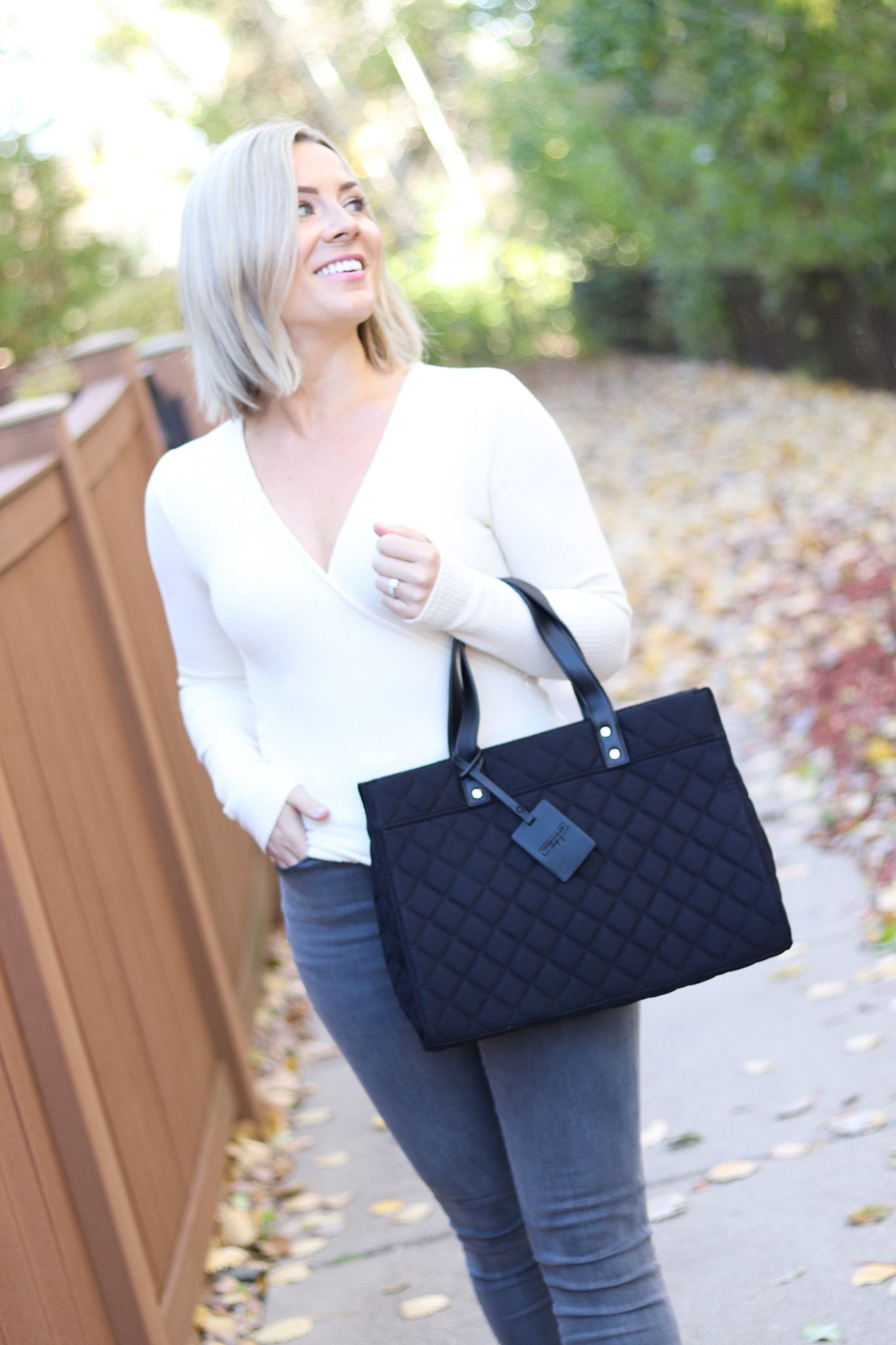 Quilted Structured Book Tote