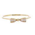 18K Gold Plated Bow with Crystal Inlay Ring