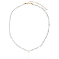 Pearl Beaded Necklace with Gold Cross