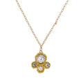 Gold Belcher Chain Necklace with Artisan Crystal Cluster