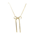 18K Gold Plated Flat Snake Chain Necklace with Gold Snake Chain Bow