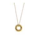 18K Gold Plated O-Shaped Chain Necklace with Clear Crystals in Open Circle