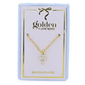 18K Gold Plated Chain Necklace with Clear Crystal Cross