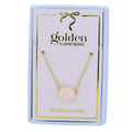 18K Gold Plated Chain Necklace with White Stone Oval