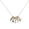 Gold Figaro Chain Necklace with "Faith"