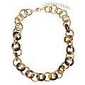 Gold, Tortoise Circle Linked Necklace