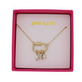 Gold Paperclip Chain Necklace with Carabiner with Pearl, Clear, Opal Charms