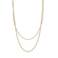 Gold 2 Layer Oval Ball Chain Necklace