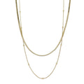 Gold 2 Layer Snake, Ball Chain Necklace