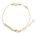 18K Gold Plated "mrs" with Clear Crystal Accent Bracelet