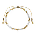 18K Gold Plated Pearl, Gold Mixed Pattern Small Beaded Bracelet