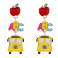 Apple Post, "ABC" Earring with Yellow School Bus