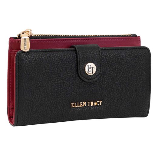 Ellen Tracey Pebble Grain Clutch Wallet