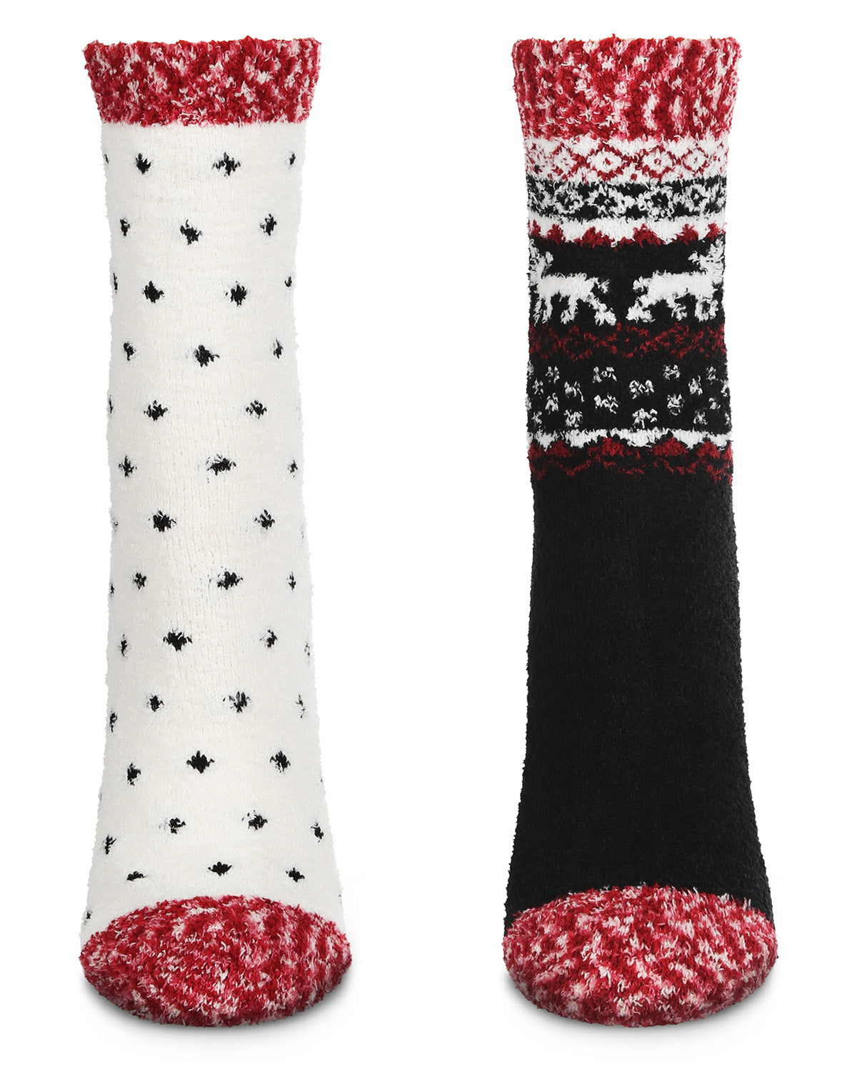2 Pairs Women's Fairisle Border Cloud Soft Crew Socks
