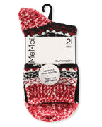 2 Pairs Women's Fairisle Border Cloud Soft Crew Socks