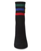 Women's Smiley Terry Patch Stripe Crew Socks