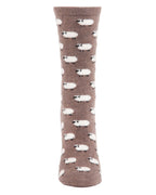 Women's Soft White Sheep Cashmere Blend Crew Socks