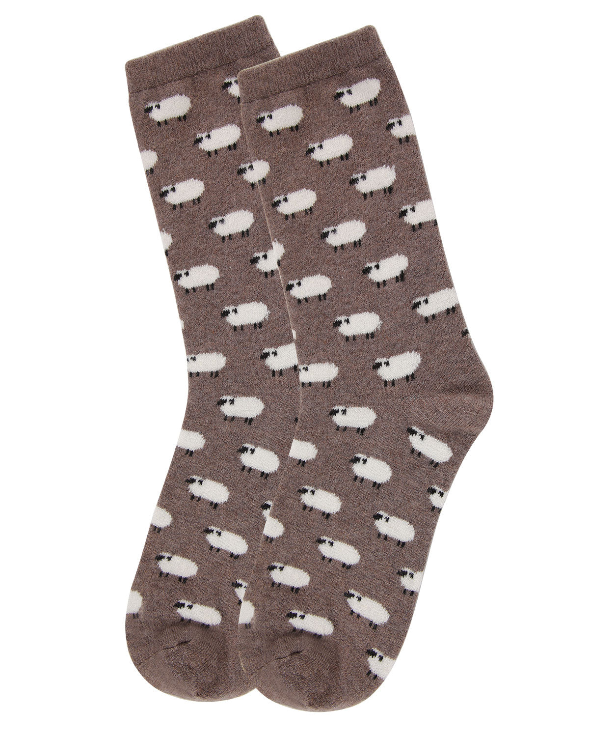 Women's Soft White Sheep Cashmere Blend Crew Socks
