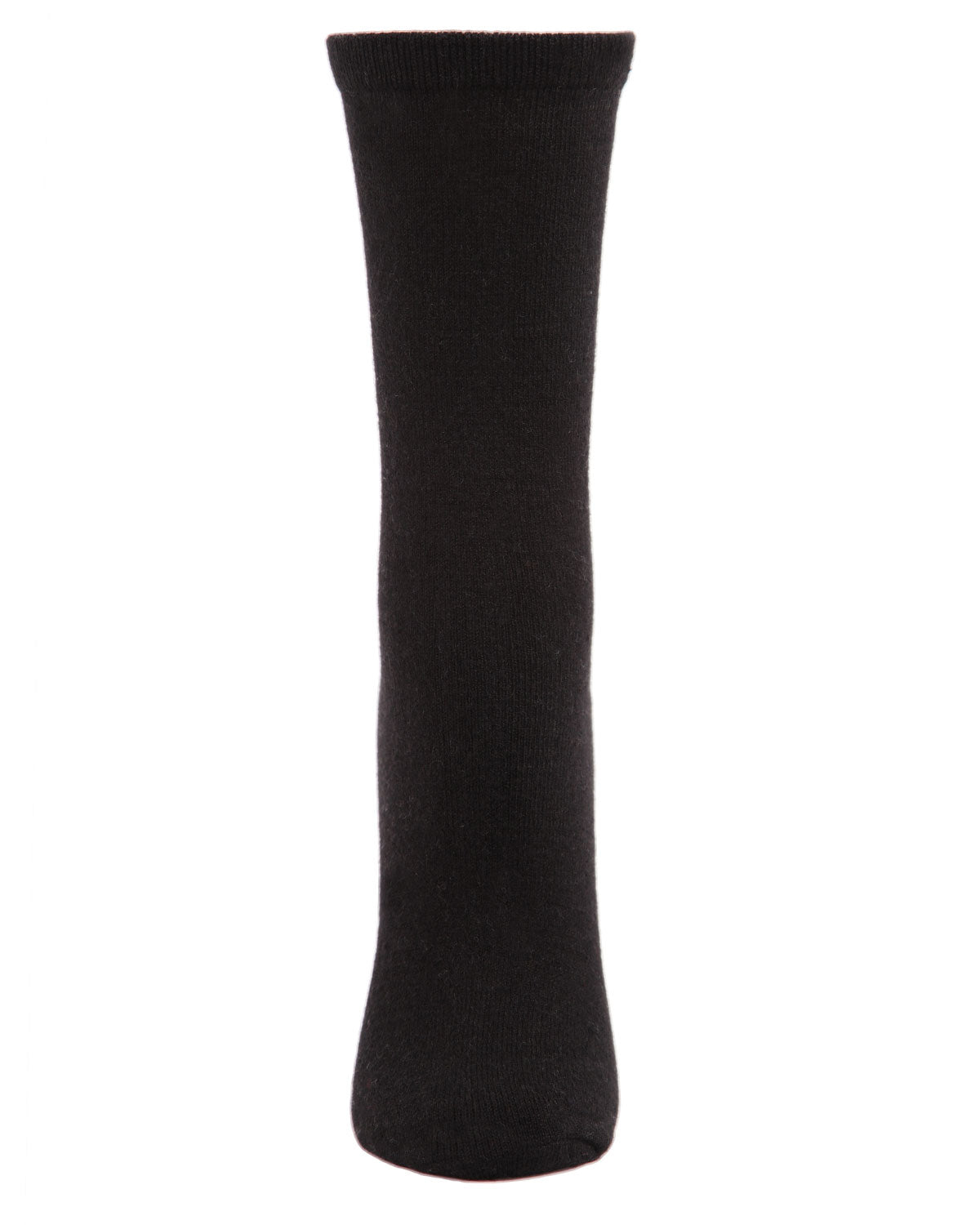 Women's Solid Soft Flat Knit Cashmere Blend Crew Sock