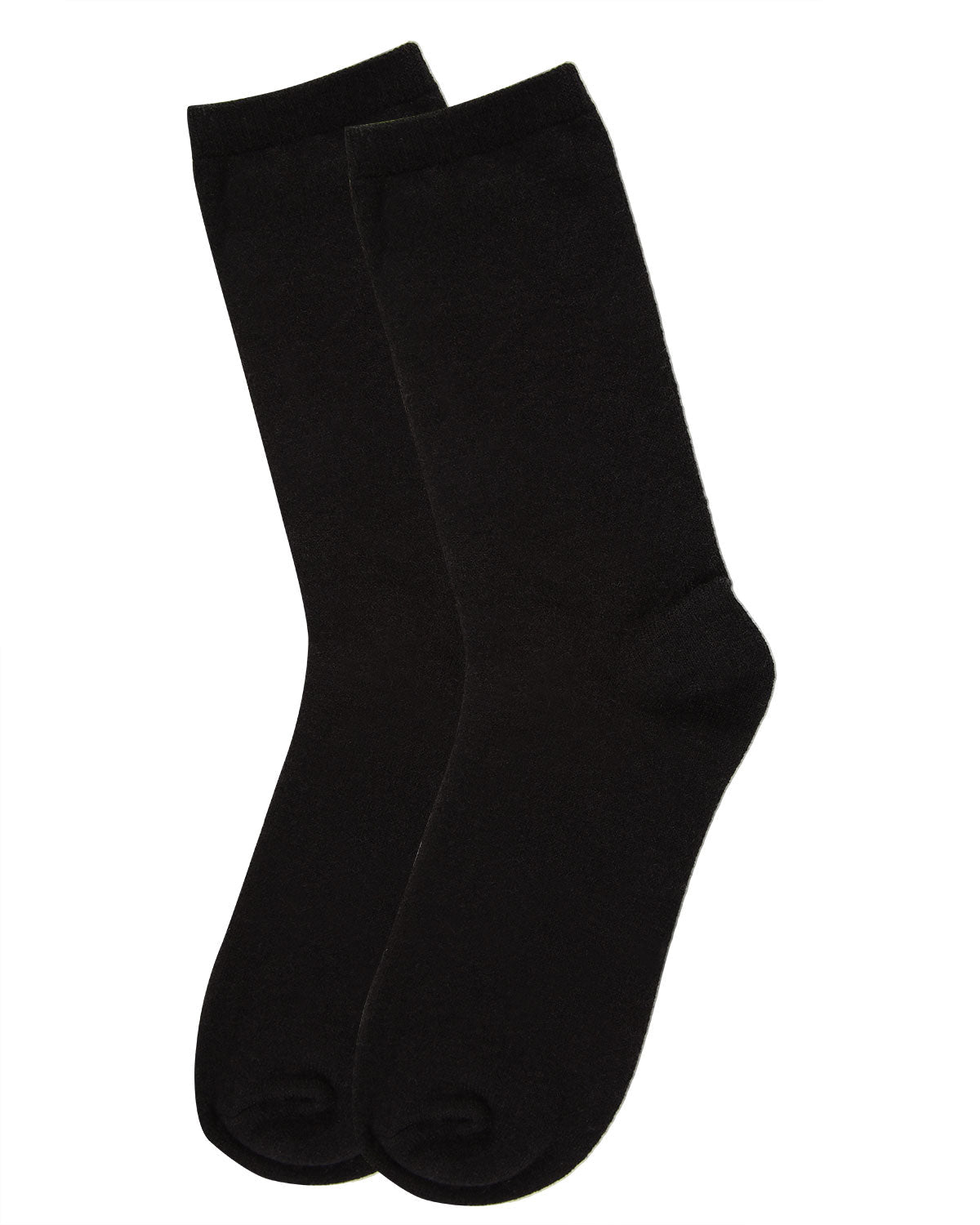 Women's Solid Soft Flat Knit Cashmere Blend Crew Sock