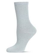 Women's Solid Soft Flat Knit Cashmere Blend Crew Sock