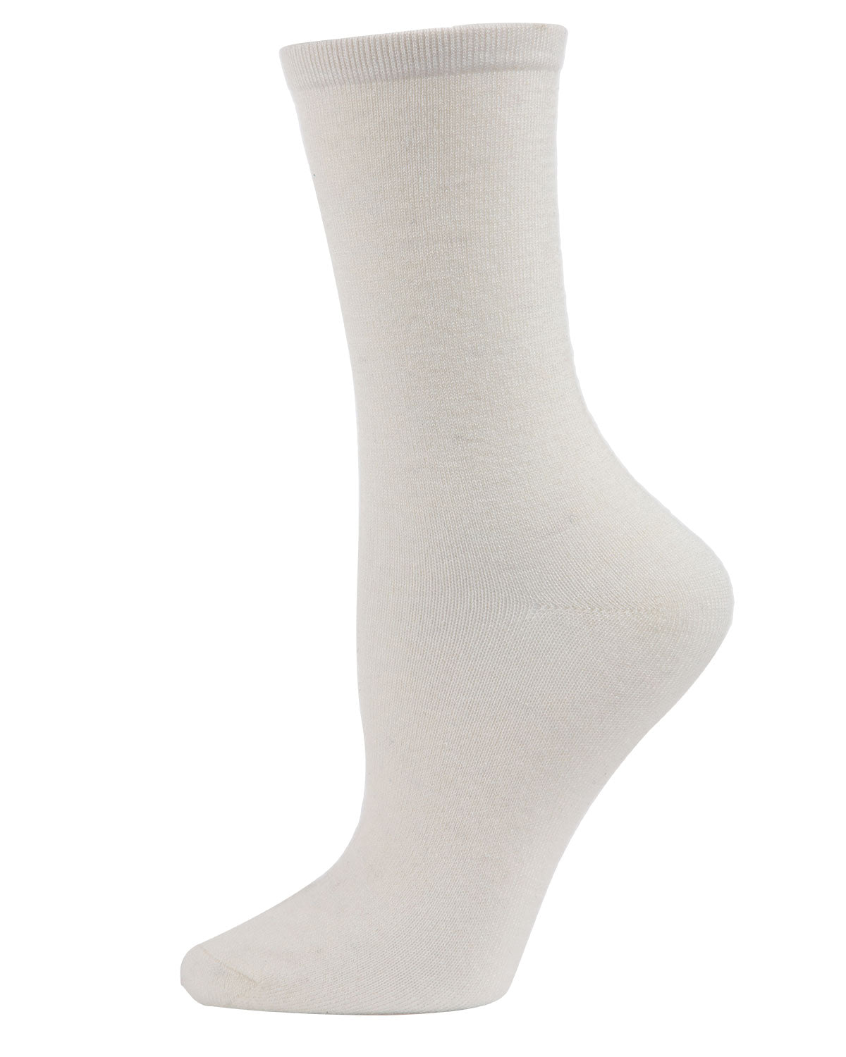 Women's Solid Soft Flat Knit Cashmere Blend Crew Sock