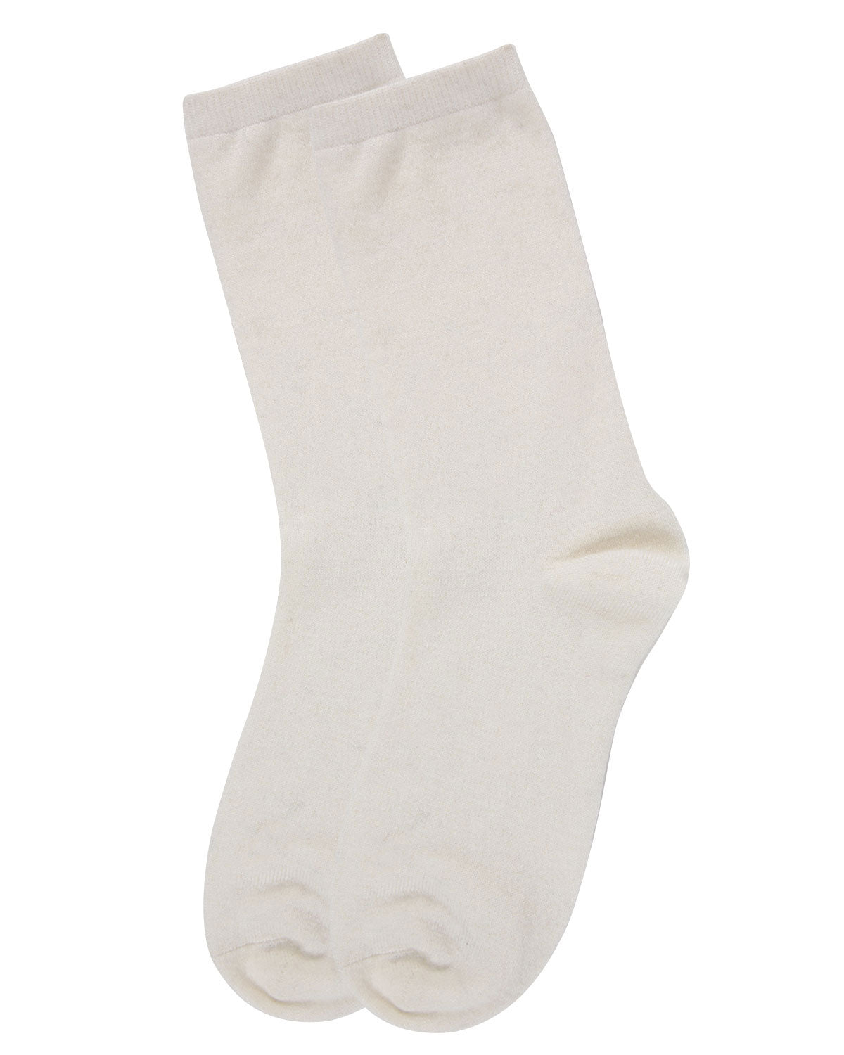 Women's Solid Soft Flat Knit Cashmere Blend Crew Sock