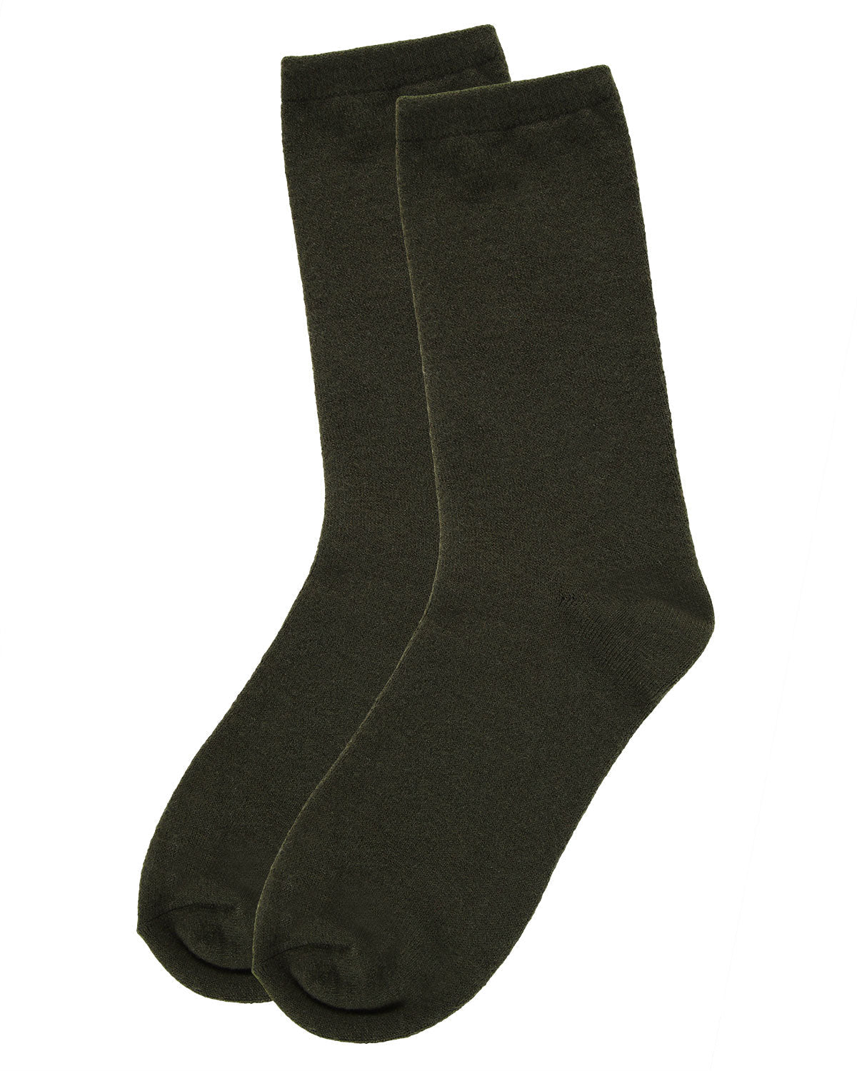 Women's Solid Soft Flat Knit Cashmere Blend Crew Sock
