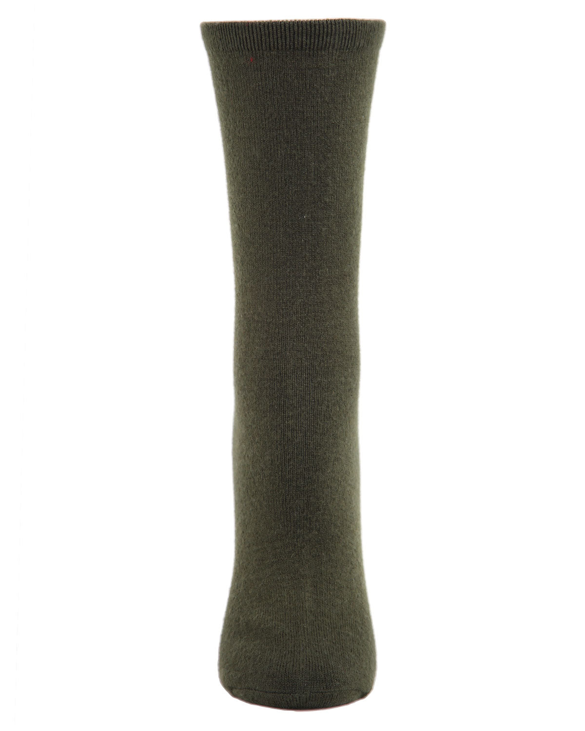 Women's Solid Soft Flat Knit Cashmere Blend Crew Sock