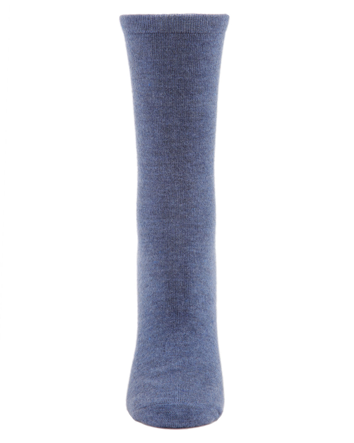 Women's Solid Soft Flat Knit Cashmere Blend Crew Sock