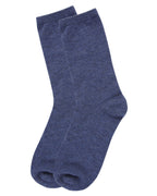 Women's Solid Soft Flat Knit Cashmere Blend Crew Sock