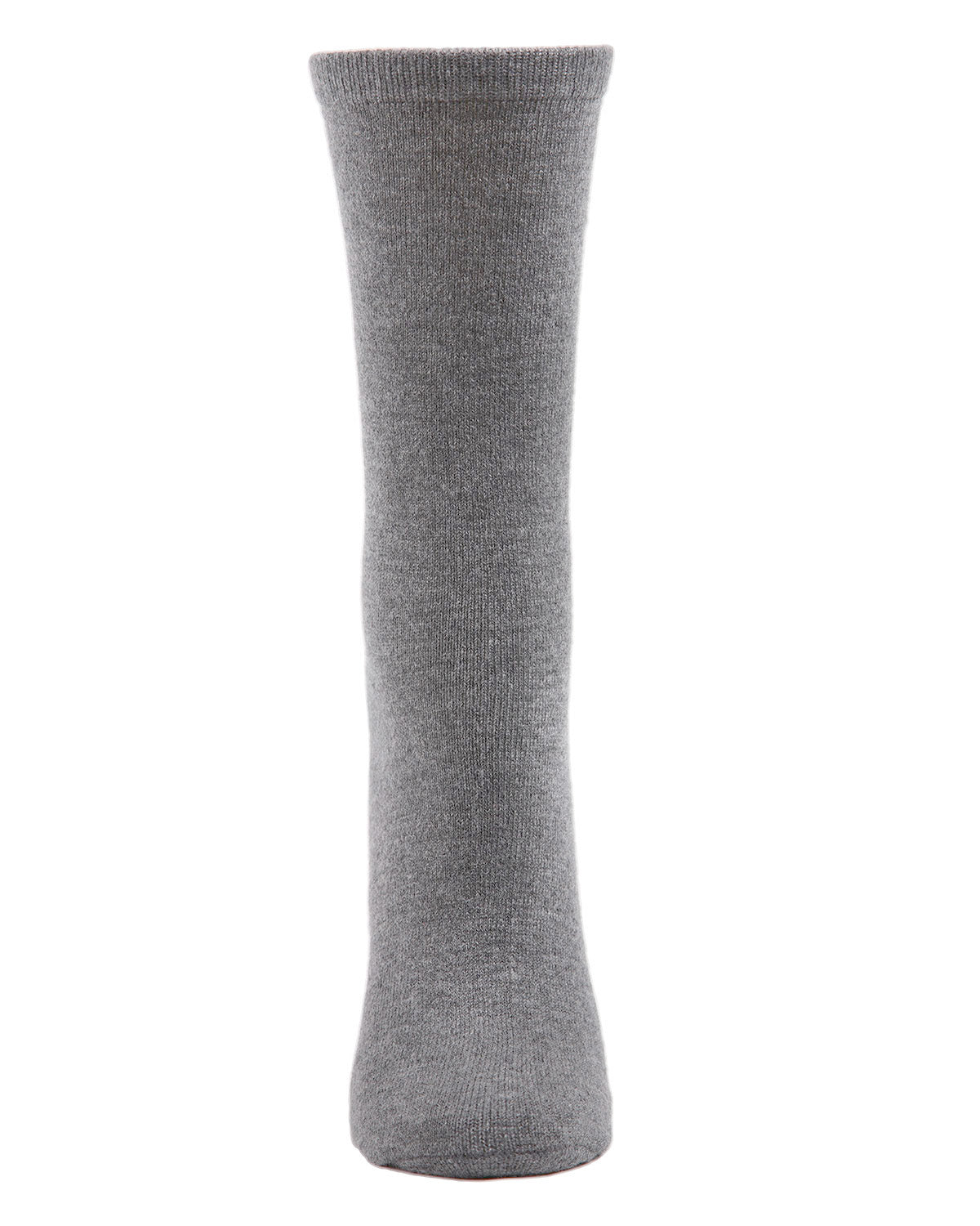 Women's Solid Soft Flat Knit Cashmere Blend Crew Sock