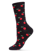 Women's Soft Tasty Cherry On Top Cashmere Blend Crew Socks