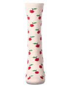 Women's Soft Tasty Cherry On Top Cashmere Blend Crew Socks