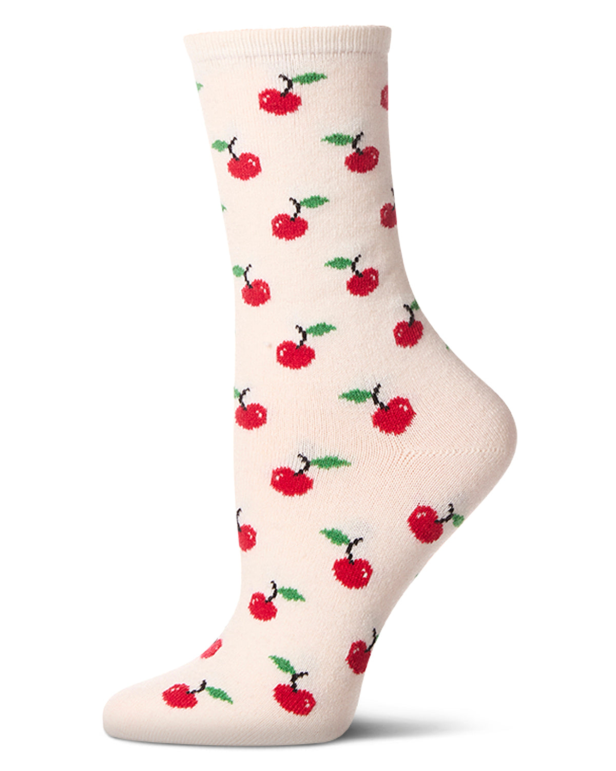 Women's Soft Tasty Cherry On Top Cashmere Blend Crew Socks