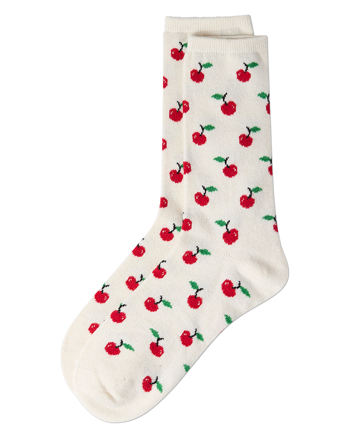 Women's Soft Tasty Cherry On Top Cashmere Blend Crew Socks