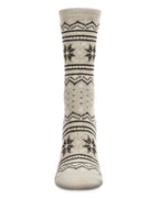 Women's Soft Fair Isle Cashmere Blend Crew Socks