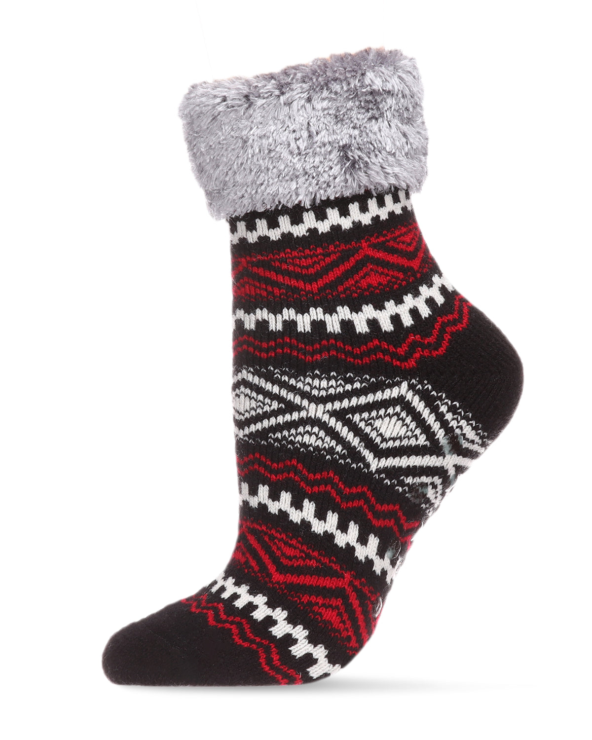 Women's Aztec Fair Isle Plush Cabin Socks