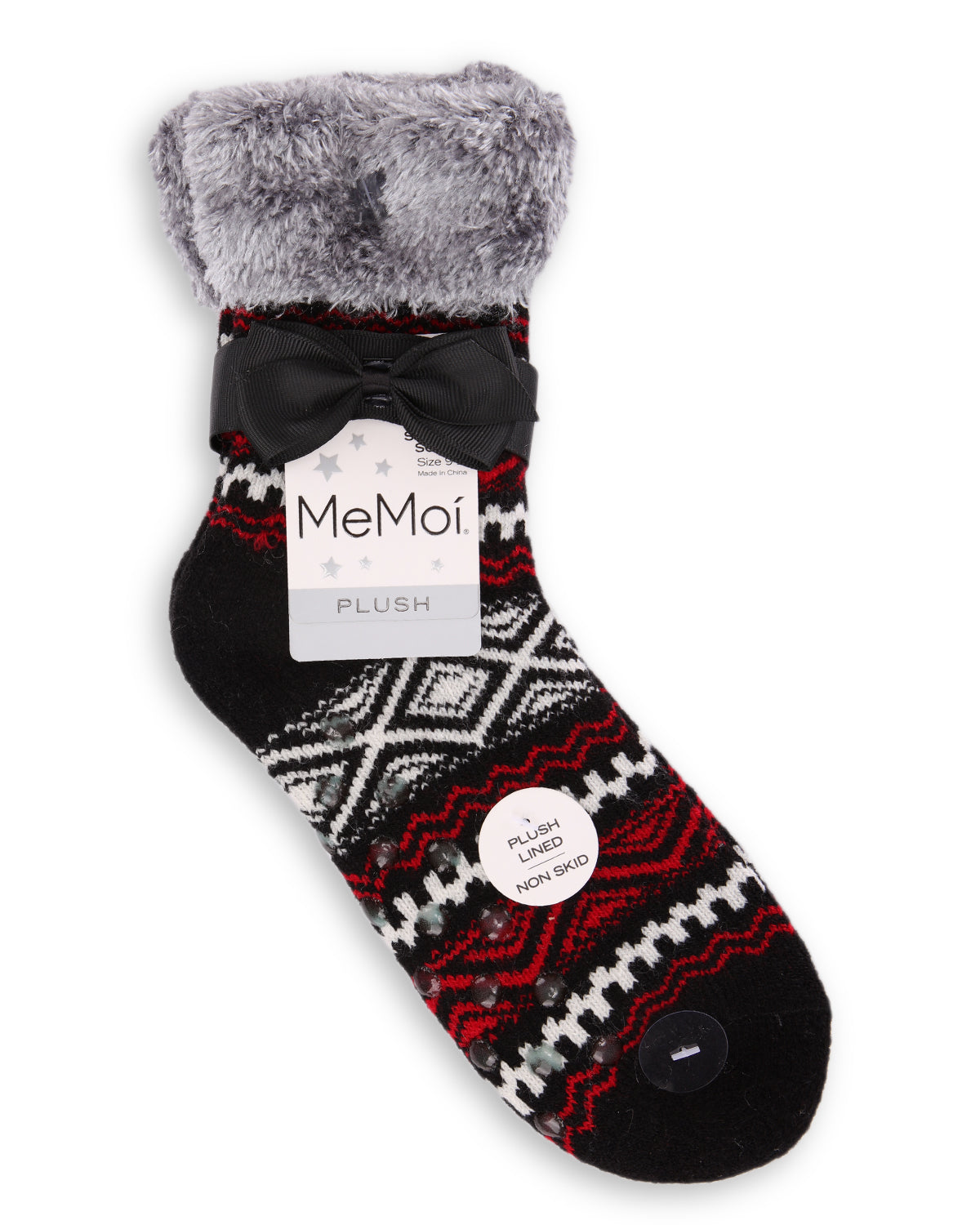 Women's Aztec Fair Isle Plush Cabin Socks