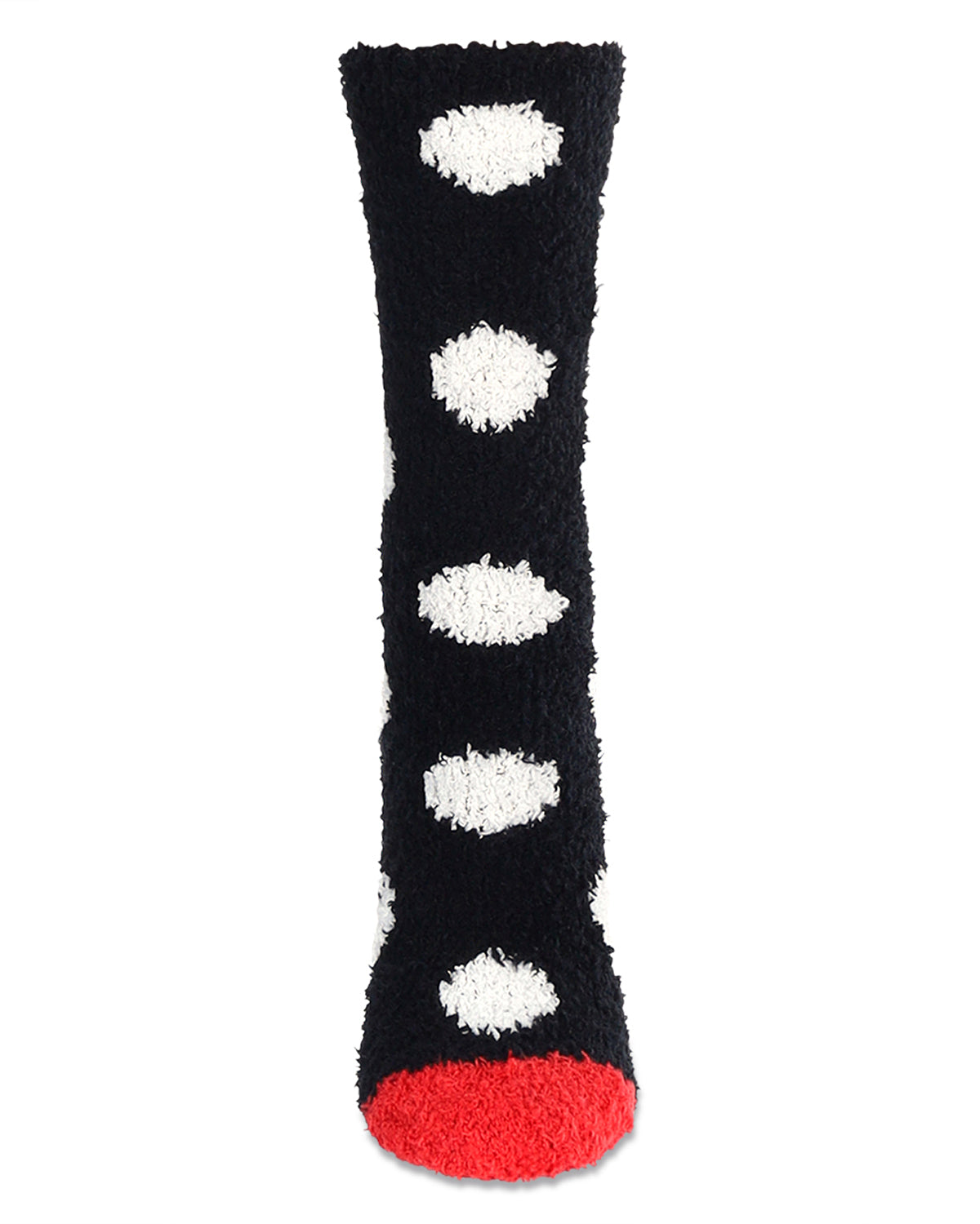 Women's Polka Dot Santa Embroidery Cozy Crew Socks