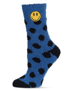 Women's Polka Dot Smiley Face Embroidery Cozy Crew Socks