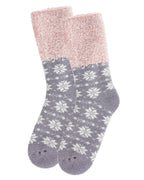 Women's Snowflake Fair Isle Plush Cabin Socks