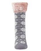 Women's Snowflake Fair Isle Plush Cabin Socks