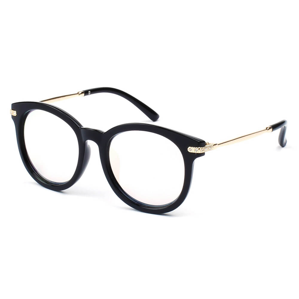 BRUSSELS | Round P3 Horn Rimmed Sunglasses with Embossed Hinges